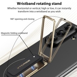 Θήκη Integrated Ultra Thin Full Cover Wristband Phone Case with Rotating Bracket Samsung Galaxy Z Fold7 5G SM-F966 Titanium Grey