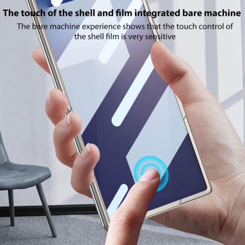 Θήκη Integrated Ultra Thin Full Cover Wristband Phone Case with Rotating Bracket Samsung Galaxy Z Fold7 5G SM-F966 Titanium Grey