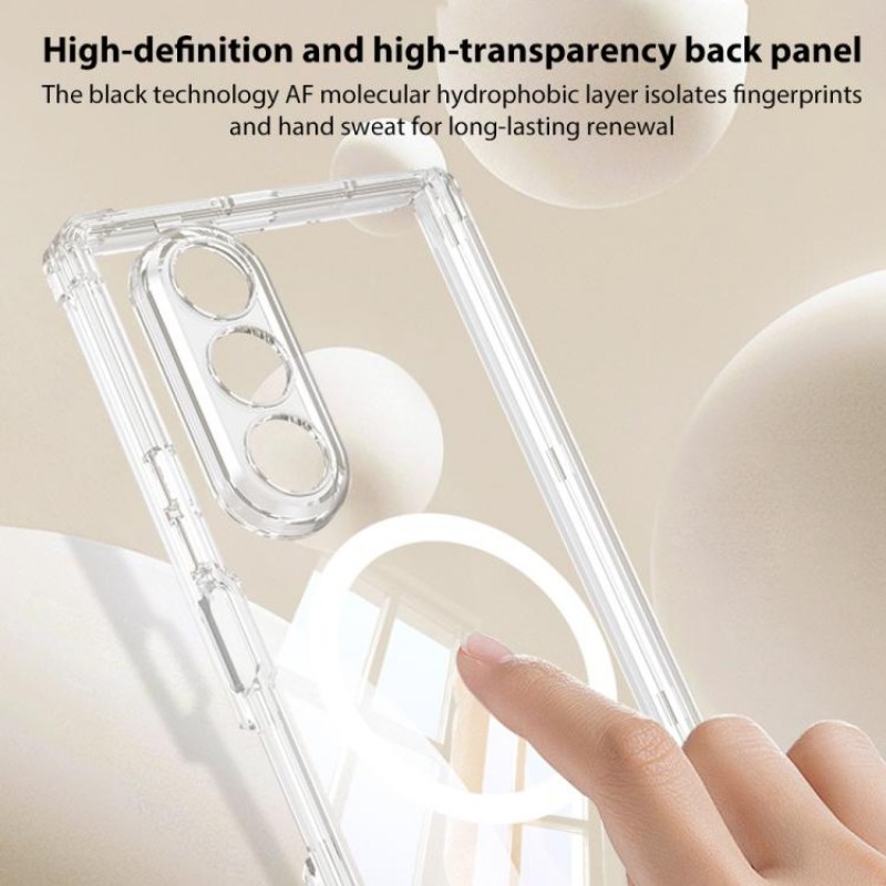 Θήκη Folding Airbag Magnetic Cover Samsung Galaxy Z Fold7 5G SM-F966 Transparent/Black