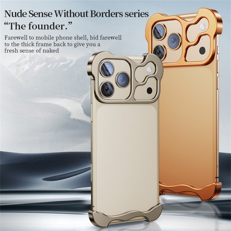 Θήκη Shockproof Frameless Metal Corner Cover with Camera Lens iPhone 17 Pro Max (6.9") Black