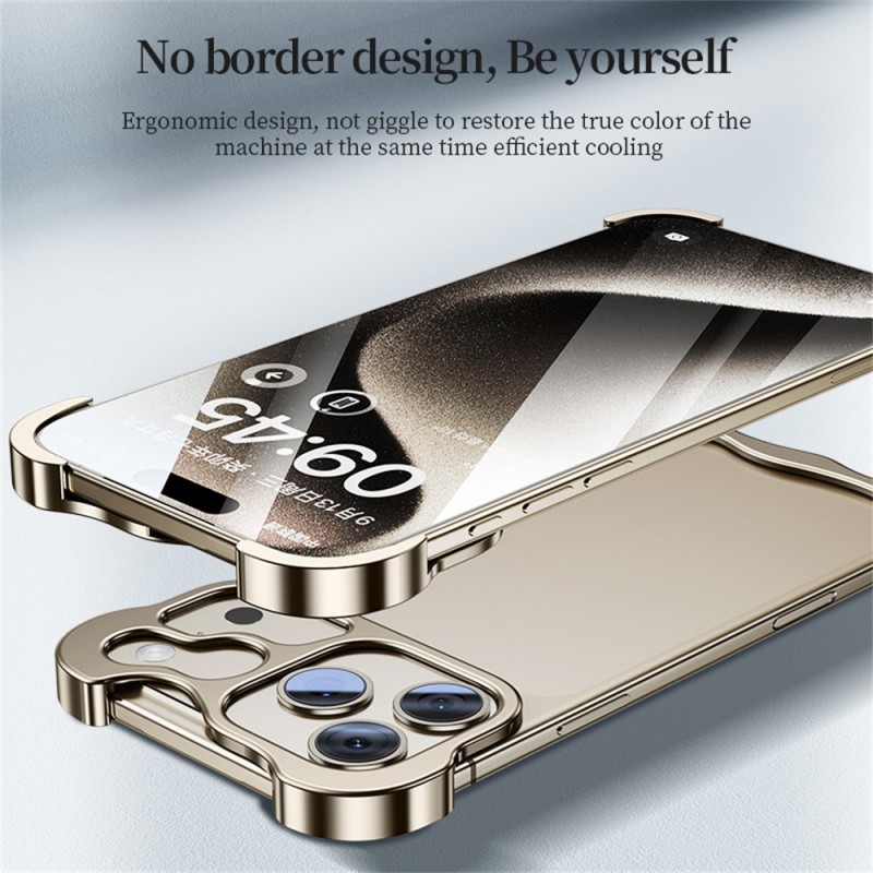 Θήκη Shockproof Frameless Metal Corner Cover with Camera Lens iPhone 17 Pro Max (6.9") Black