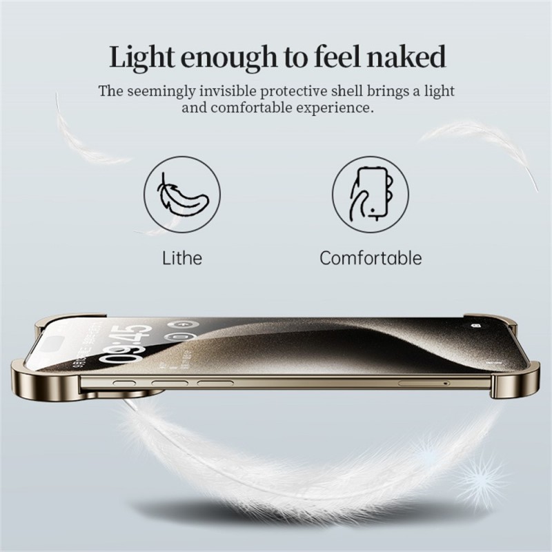 Θήκη Shockproof Frameless Metal Corner Cover with Camera Lens iPhone 17 Pro Max (6.9") Black