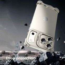 Θήκη Shockproof Frameless Metal Corner Cover with Stand & Camera Lens iPhone 17 Pro Max (6.9") Titanium