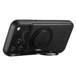 Θήκη Suteni G3 Leather Rotating Kickstand Cover iPhone 17 Pro Max (6.9") Black