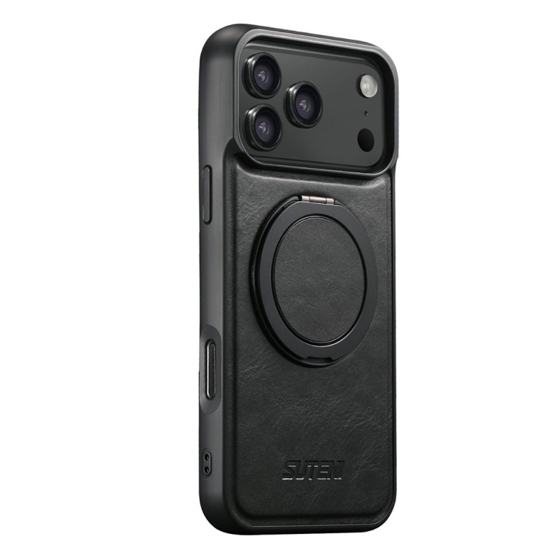 Θήκη Suteni G3 Leather Rotating Kickstand Cover iPhone 17 Pro Max (6.9") Black