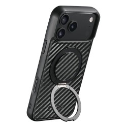 Θήκη Suteni G3 Carbon Fiber Rotating Kickstand Cover iPhone 17 Pro Max (6.9") Black