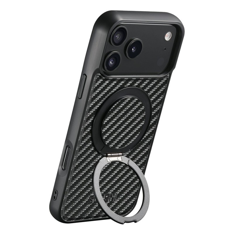 Θήκη Suteni G3 Carbon Fiber Rotating Kickstand Cover iPhone 17 Pro Max (6.9") Black
