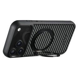 Θήκη Suteni G3 Carbon Fiber Rotating Kickstand Cover iPhone 17 Pro Max (6.9") Black