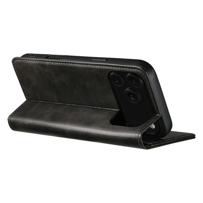 Θήκη Suteni Leather Wallet Stand iPhone 17 Pro Max (6.9") Black