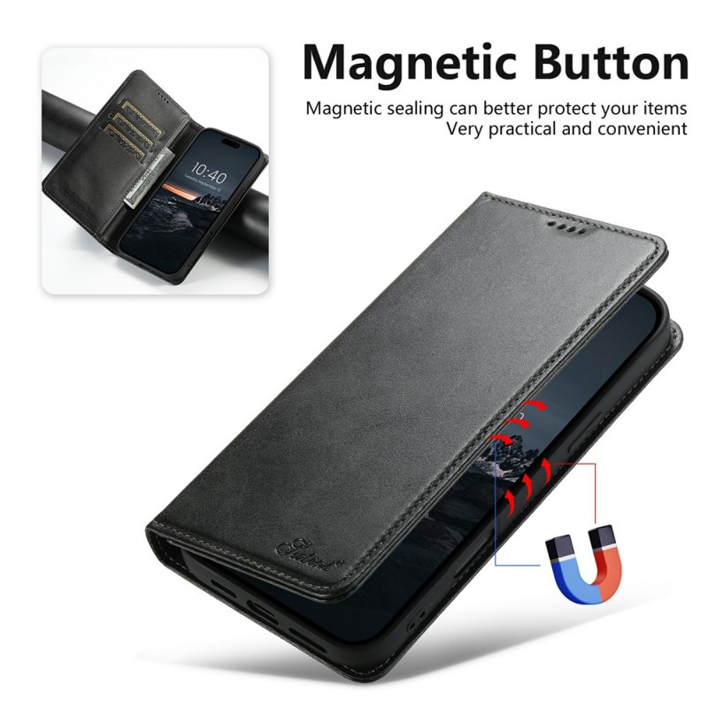 Θήκη Suteni Leather Wallet Stand iPhone Air (6.5") Black