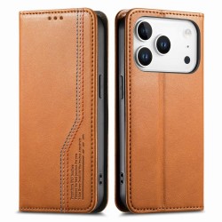 Θήκη Leather Elastic Magnetic Cover iPhone 17 Pro Max (6.9") Brown