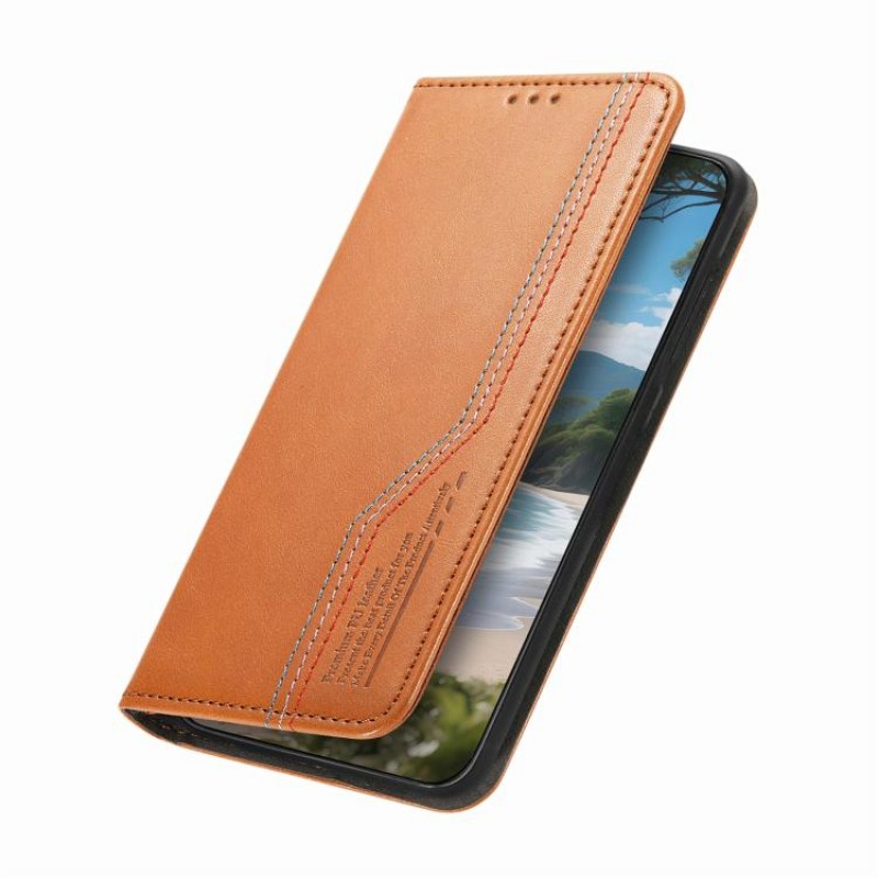 Θήκη Leather Elastic Magnetic Cover iPhone 17 Pro Max (6.9") Brown