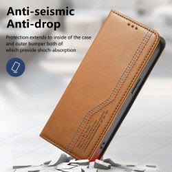 Θήκη Leather Elastic Magnetic Cover iPhone 17 Pro Max (6.9") Brown