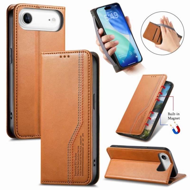 Θήκη Leather Elastic Magnetic Cover iPhone Air (6.5") Brown