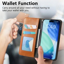 Θήκη Leather Elastic Magnetic Cover iPhone Air (6.5") Brown