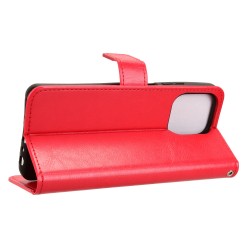 Θήκη Book Leather Wallet With Stand Card Holder Motorola Moto G56 Red