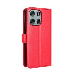 Θήκη Book Leather Wallet With Stand Card Holder Motorola Moto G56 Red