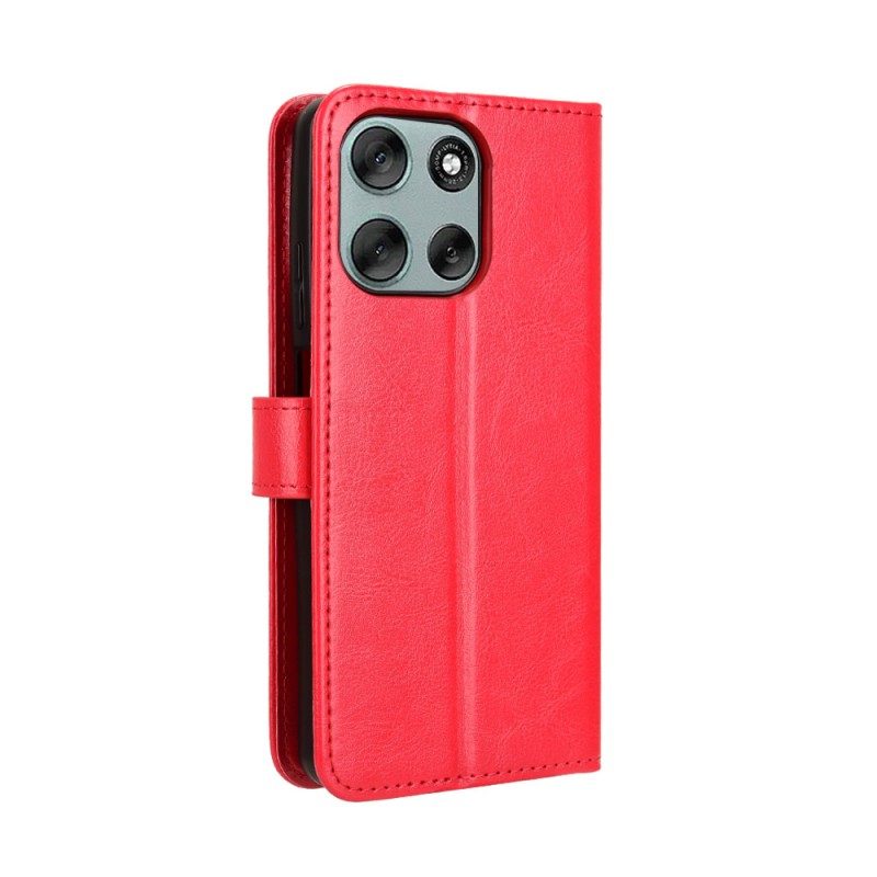 Θήκη Book Leather Wallet With Stand Card Holder Motorola Moto G56 Red