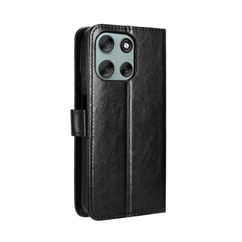 Θήκη Book Leather Wallet With Stand Card Holder Motorola Moto G56 Black