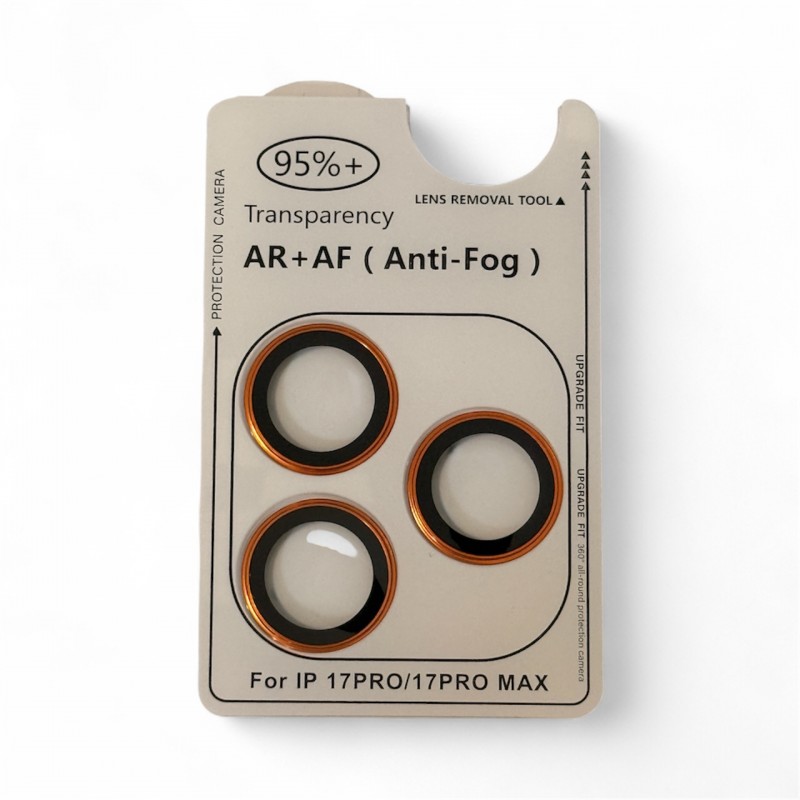 Προστατευτικό Φακών Κάμερας για iPhone 17 Pro / 17 Pro Max AR+AF (Anti-Fog) Orange