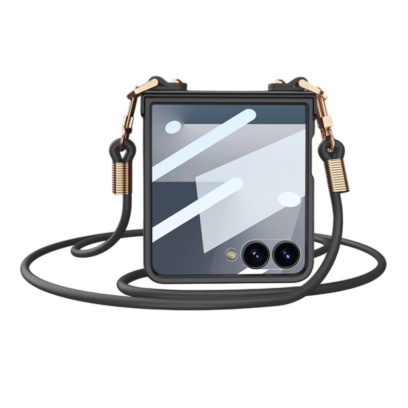 Θήκη PC Cover with Shoulder Strap Samsung Galaxy Z Flip7 SM-F766 5G Black Θήκη PC Cover with Shoulder Strap Samsung Galaxy Z Flip7 SM-F766 5G Black