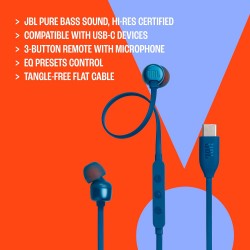 Ακουστικά Handsfree JBL Tune In-Ear 310C Type-C Blue