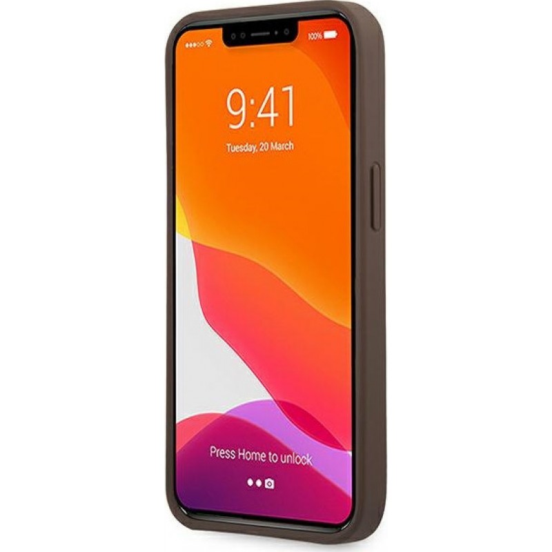 Θήκη Guess PU 4G Metal Logo Apple iPhone 13 Pro Max (6.7") Brown