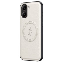 Θήκη Back Cover Leather Magsafe with Stand Xiaomi Poco F7 5G / Redmi Turbo 4 Pro 5G White