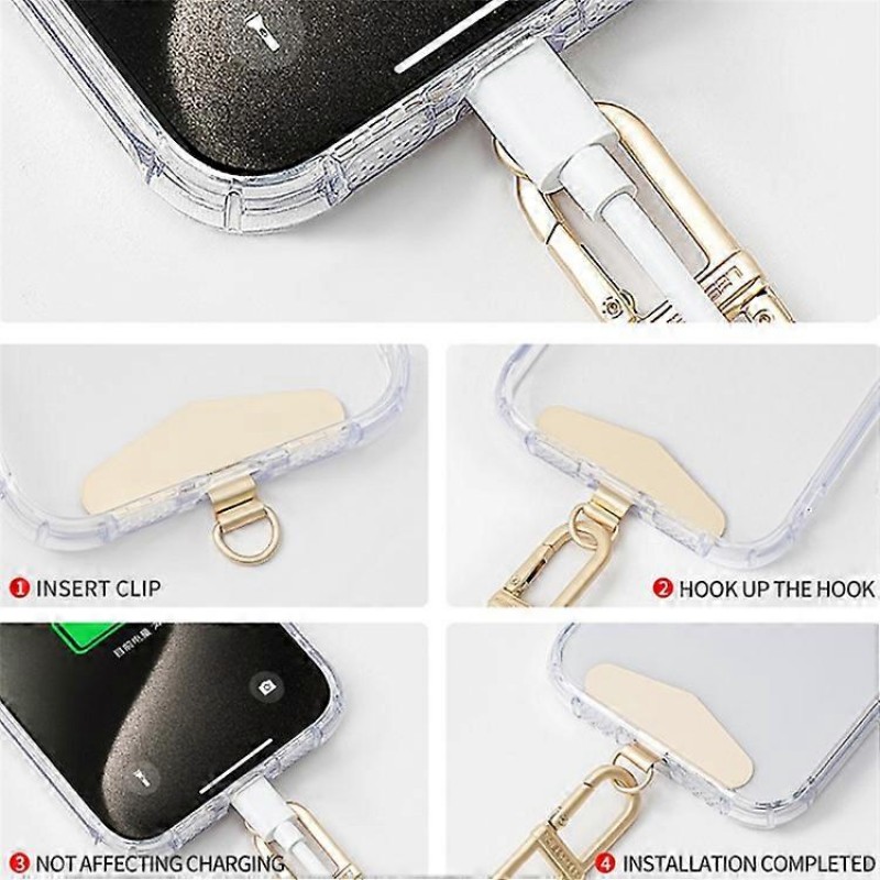 Ανταλλακτικό Pad Leeu Design για Λουράκι Λαιμο΄ύ Stainless Steel Ultra-Thin Mobile Pad Hanging Rope Clip Black Ανταλλακτικό Pad Leeu Design για Λουράκι Λαιμο΄ύ Stainless Steel Ultra-Thin Mobile Pad Hanging Rope Clip Black
