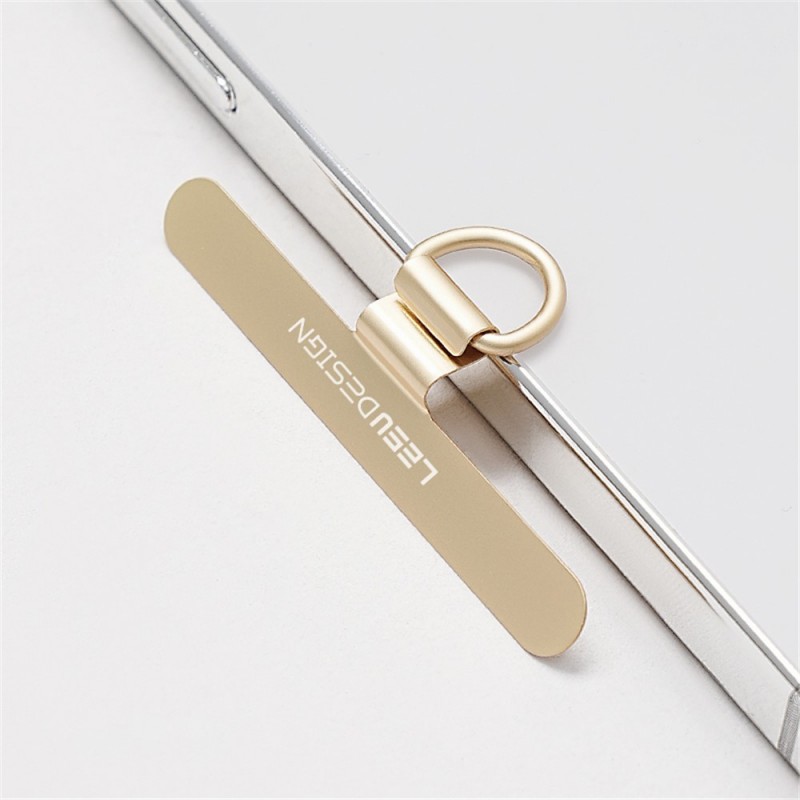 Ανταλλακτικό Pad Leeu Design για Λουράκι Λαιμο΄ύ Stainless Steel Ultra-Thin Mobile Pad Hanging Rope Clip Gold