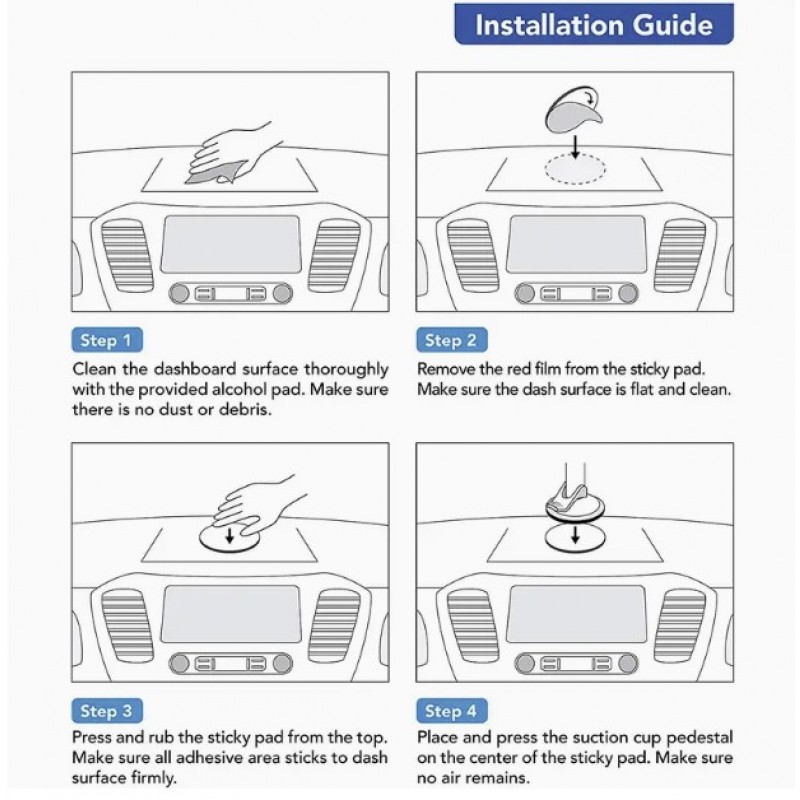 Αυτοκόλλητος Δίσκος Στερέωσης 7,5cm για Ταμπλό Αυτοκινήτου, GPS & Βάσεις Αναρρόφησης Black