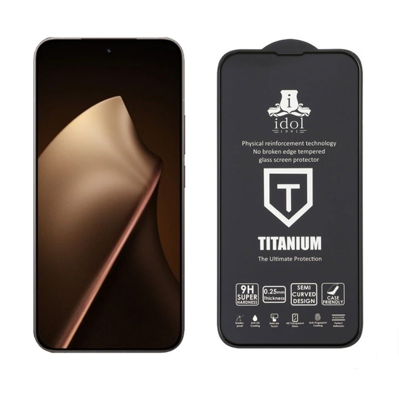 Γυαλί Προστασίας IDOL 1991 Titanium Xiaomi 15T Pro Tempered Glass 9H AntiCrash / AntiShock Full Glue Black  Γυαλί Προστασίας IDOL 1991 Titanium Xiaomi 15T Pro Tempered Glass 9H AntiCrash / AntiShock Full Glue Black
