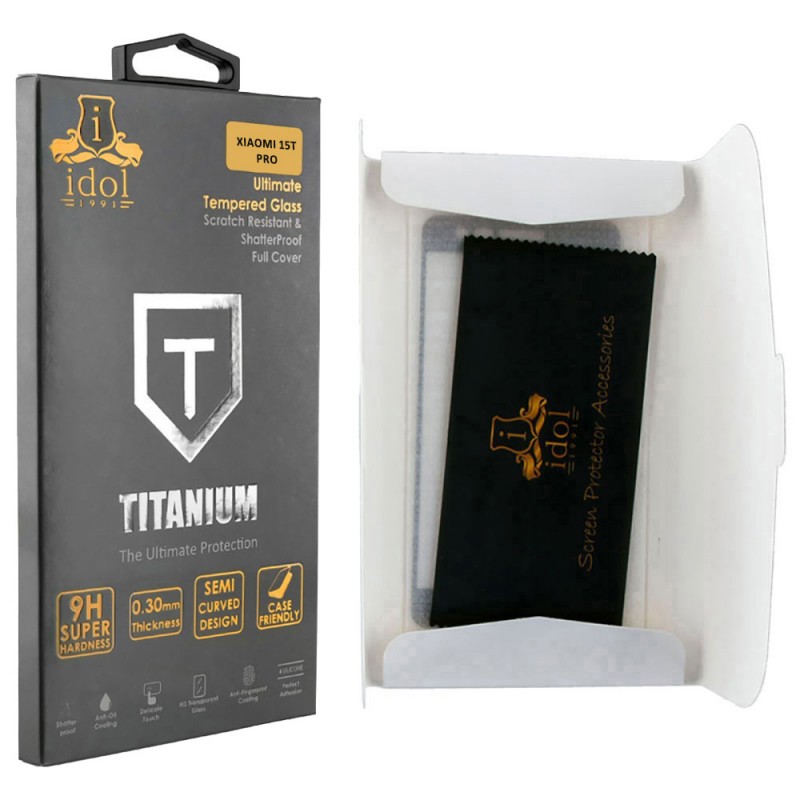 Γυαλί Προστασίας IDOL 1991 Titanium Xiaomi 15T Pro Tempered Glass 9H AntiCrash / AntiShock Full Glue Black  Γυαλί Προστασίας IDOL 1991 Titanium Xiaomi 15T Pro Tempered Glass 9H AntiCrash / AntiShock Full Glue Black