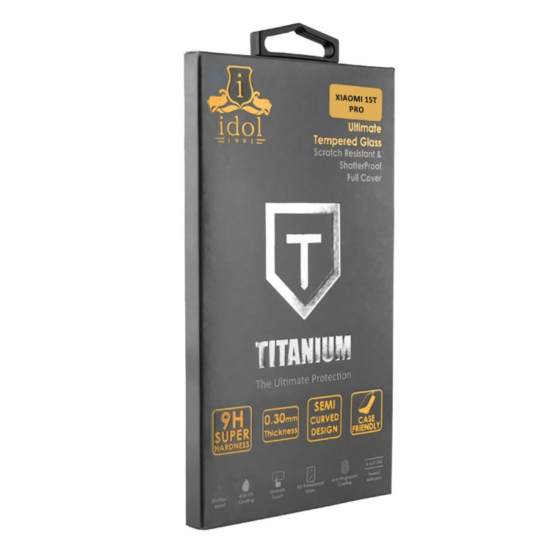 Γυαλί Προστασίας IDOL 1991 Titanium Xiaomi 15T Pro Tempered Glass 9H AntiCrash / AntiShock Full Glue Black  Γυαλί Προστασίας IDOL 1991 Titanium Xiaomi 15T Pro Tempered Glass 9H AntiCrash / AntiShock Full Glue Black