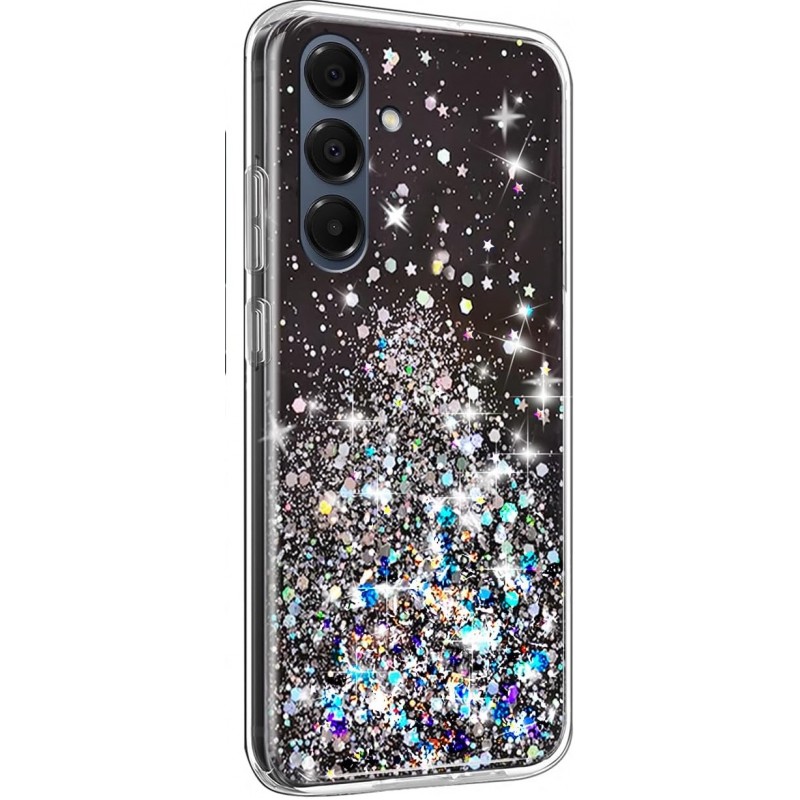 Θήκη Glitter Cover with Circular Mirror Holder Samsung Galaxy A16 SM-A166 Black