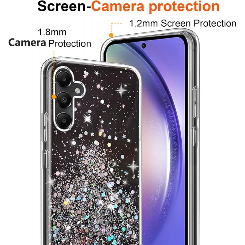 Θήκη Glitter Cover with Circular Mirror Holder Samsung Galaxy A16 SM-A166 Black