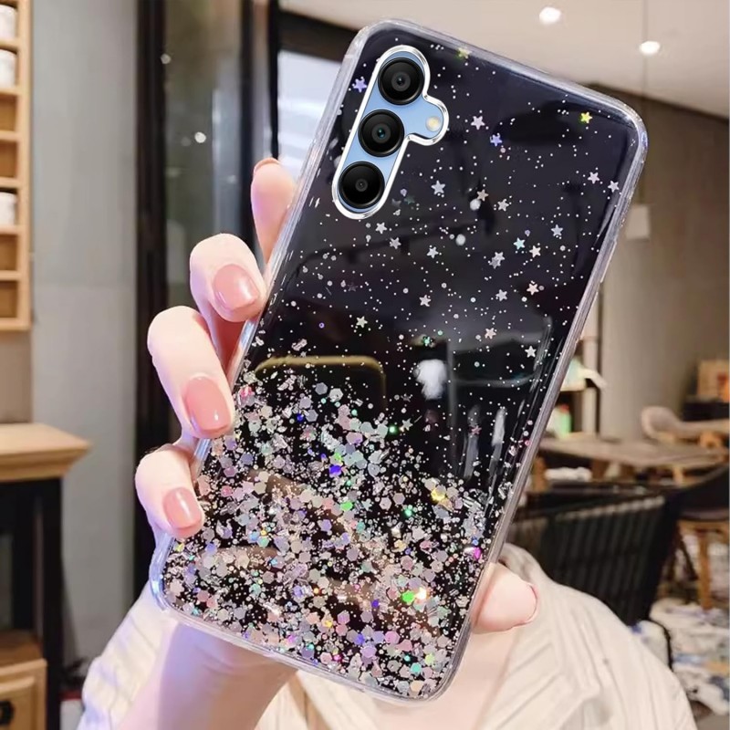 Θήκη Glitter Cover with Circular Mirror Holder Samsung Galaxy A16 SM-A166 Black