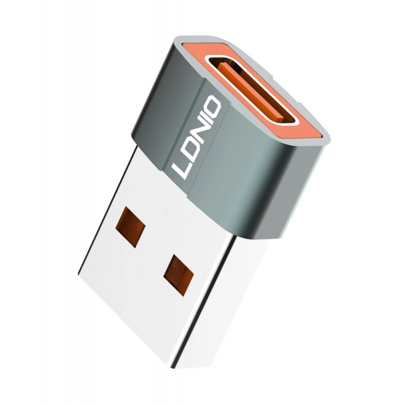 Αντάπτορας LDNIO USB σε USB-C LC150 Grey