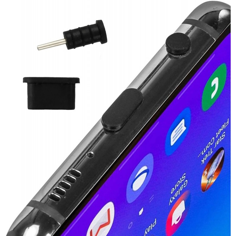 Σετ Καλύμματα Προστασίας για Θύρα USB-C & 3.5mm AK327 (10τμχ) Black