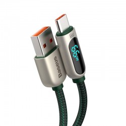 Καλώδιο Data Baseus USB σε USB-C με Οθόνη 66W 1m (CASX020006) Green