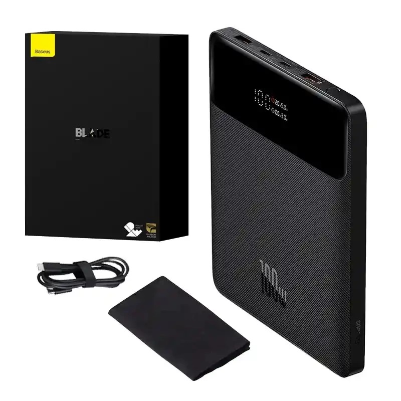 Εξωτερική Μπαταρία Baseus Blade PowerBank 20000mAh 100W 2USB-A & 2USB-C & Cable USB-C (PPBL000201) Black