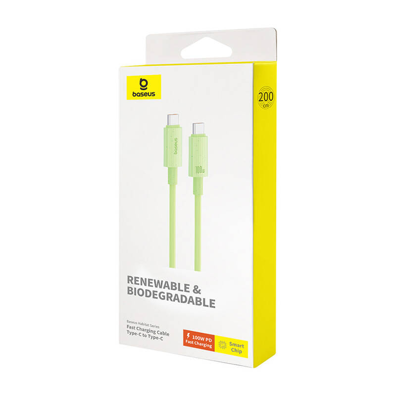 Καλώδιο Data Baseus Habitat Series USB-C to USB-C 100W 2m Green 