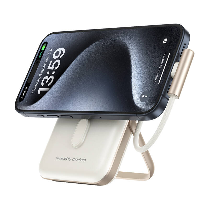Εξωτερική Μπαταρία Choetech B735 Magnetic Powerbank 10000mAh 20W PD + USB-C Cable White