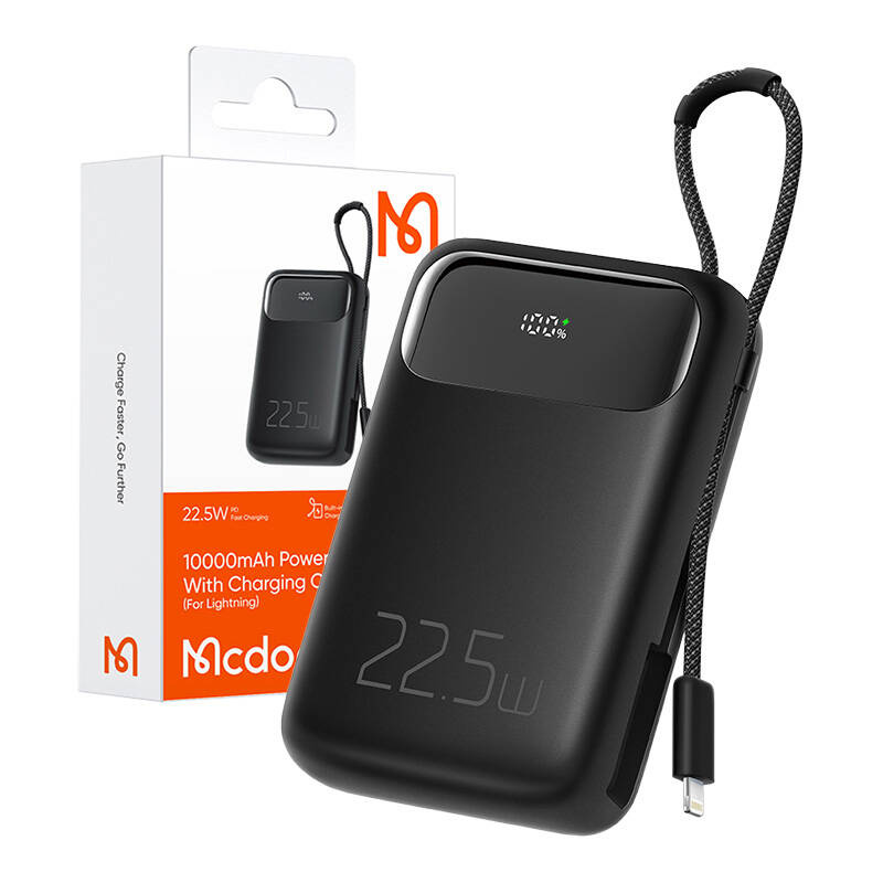 Εξωτερική Μπαταρία Mcdodo Power Bank MC-3253 10000mAh, 22.5W Lightning Cable Black