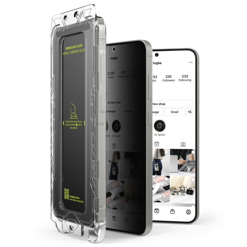Γυαλί  Προστασίας Ringke Easy Slide 2-Pack Samsung Galaxy S25 5G S931 Privacy Γυαλί  Προστασίας Ringke Easy Slide 2-Pack Samsung Galaxy S25 5G S931 Privacy