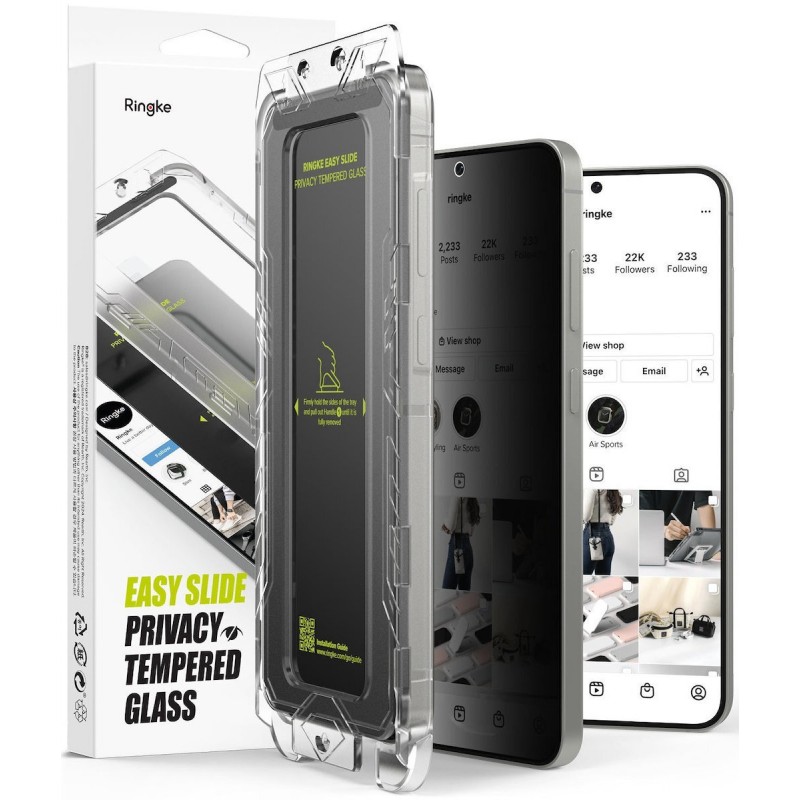 Γυαλί  Προστασίας Ringke Easy Slide 2-Pack Samsung Galaxy S25 5G S931 Privacy Γυαλί  Προστασίας Ringke Easy Slide 2-Pack Samsung Galaxy S25 5G S931 Privacy