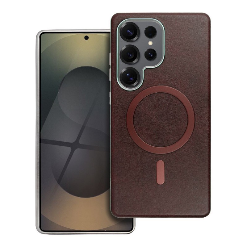 Θήκη Gentleman Mag Cover with Magsafe Samsung Galaxy S25 Ultra 5G S938 Brown