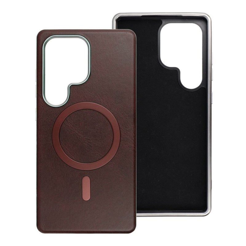 Θήκη Gentleman Mag Cover with Magsafe Samsung Galaxy S25 Ultra 5G S938 Brown