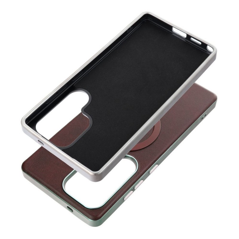 Θήκη Gentleman Mag Cover with Magsafe Samsung Galaxy S25 Ultra 5G S938 Brown