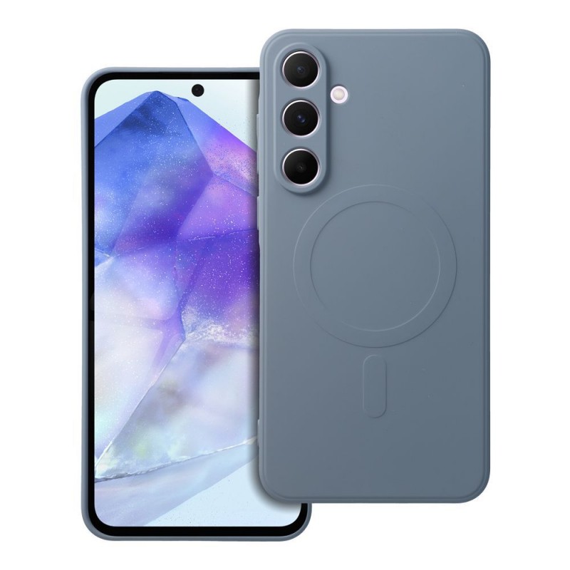 Θήκη Silicone Mag Cover with Magsafe Samsung Galaxy A55 SM-A556 Light Blue
